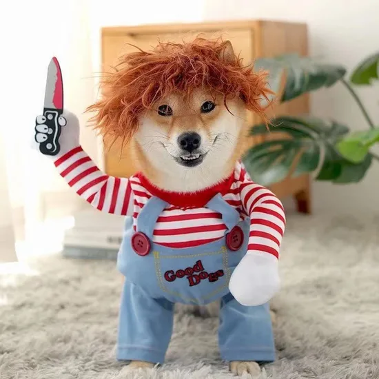 Cowboy Riding Style Funny Cosplay Party Clothes Dog Halloween Costume 