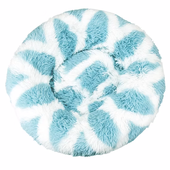 Rena Pet Hot Sale Luxury Decompression Warm Cozy Donut Round Long PV Plush Dog Cat Bed