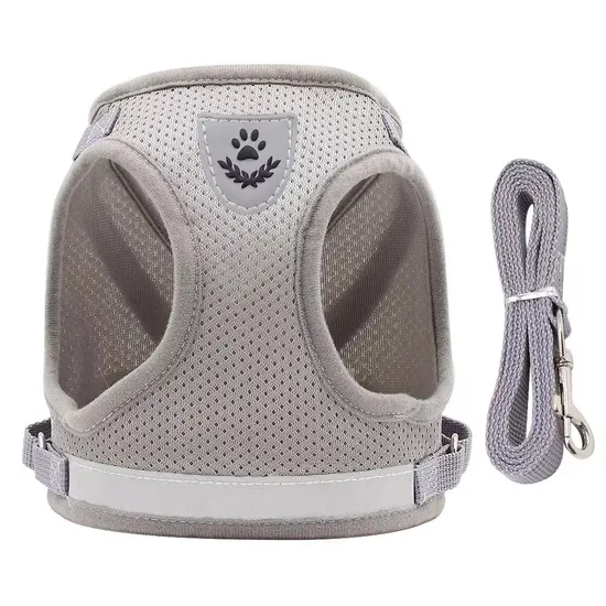 Reflective Nylon Pet Cat Dog Harness Vest with Leash 
