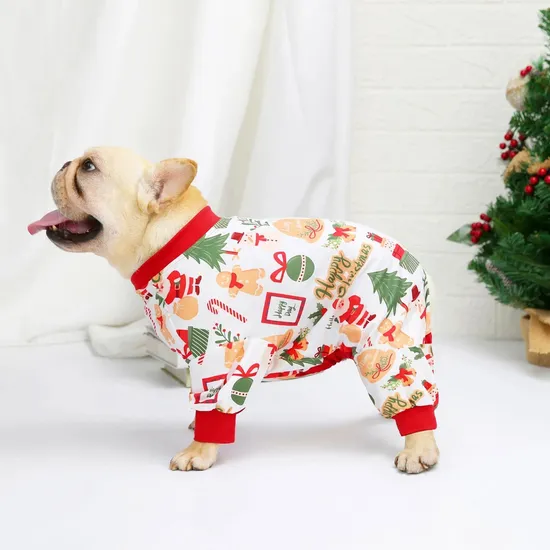 Wholesale New Christmas Pet Clothes Dog Cat Christmas Costume with Snowman Printing 