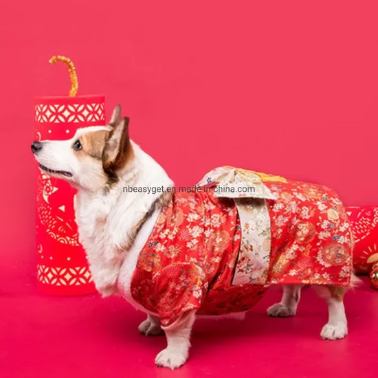 Pet Floral Kimono Dog Japanese Style Costume with Bowknot Fashion Clothing Esg16272 