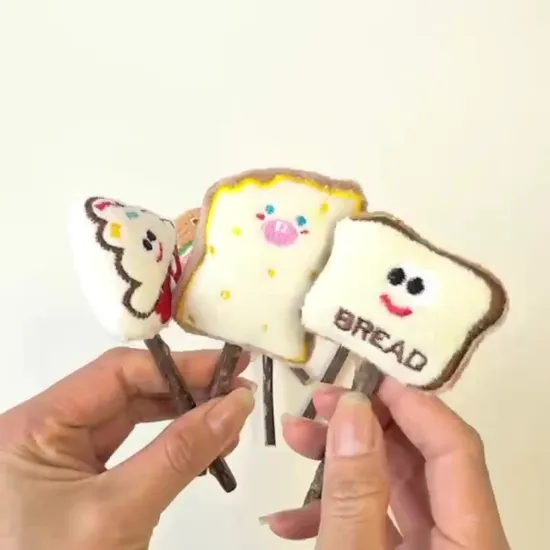 Cartoon Toast Bread Catnip Chew Stick 