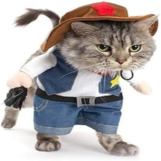 Cowboy Hat Dog Clothes Halloween Cat and Puppy Costumes 