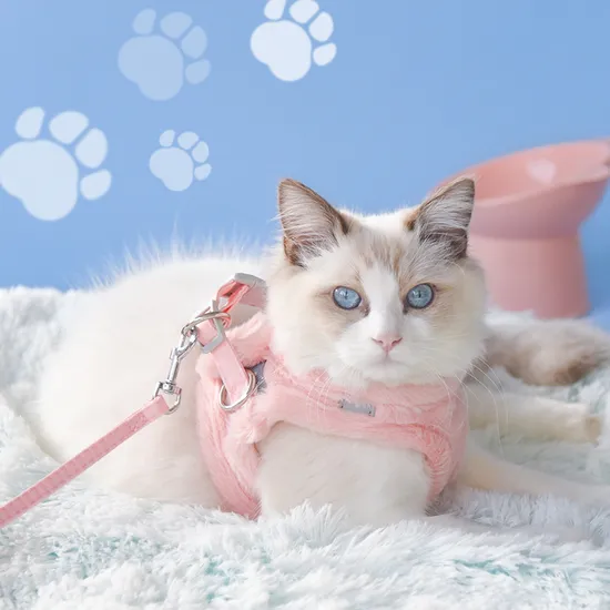 Puppy Dog Harness Vest with Leash Reflective Design Pet Chest Harness Warm 